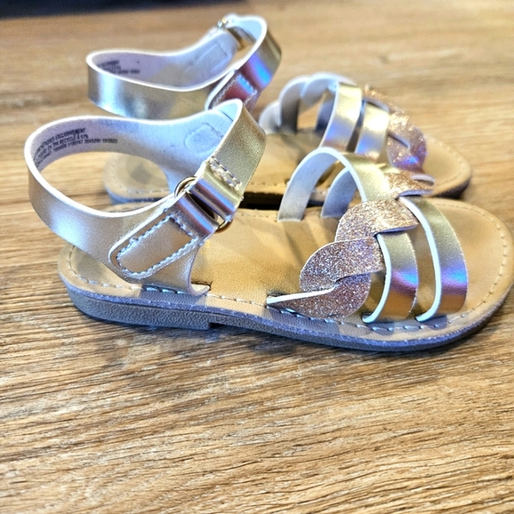 Gymboree Girls Glitter Sandals - metallic Size 9 - Picture 4 of 6